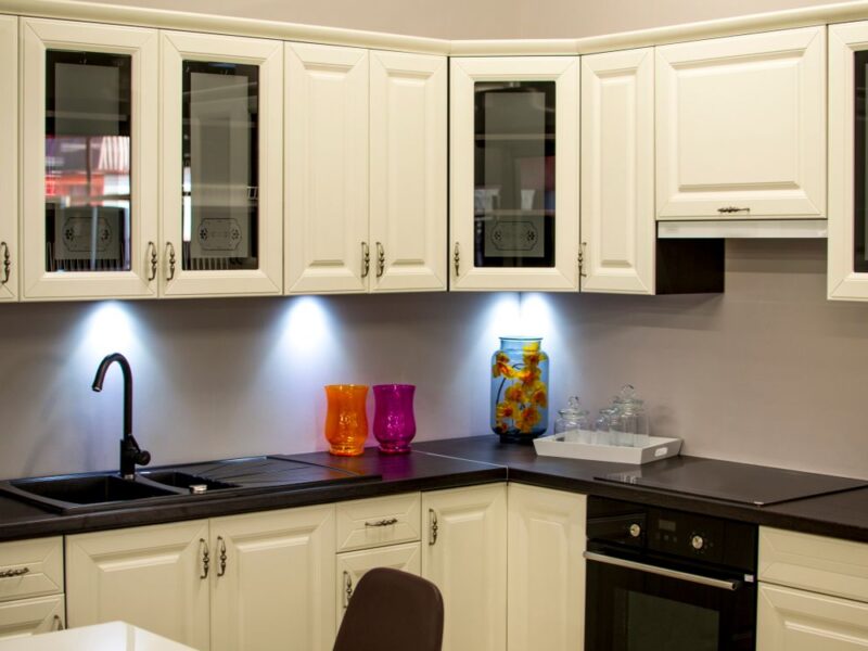 Bright white kitchen cabinet installation by Florico Design
